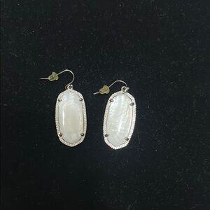 Kendra Scott Silver and White Dangle Earrings